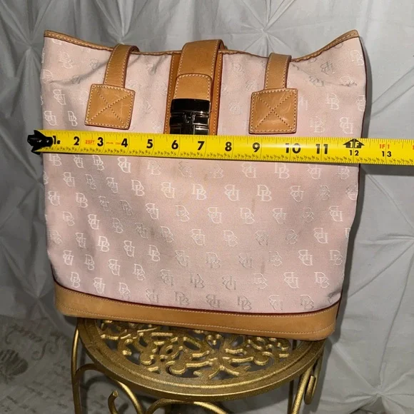 Vintage Pink and Tan Dooney and Burke Designer Tote Bag - Picture 8 of 8